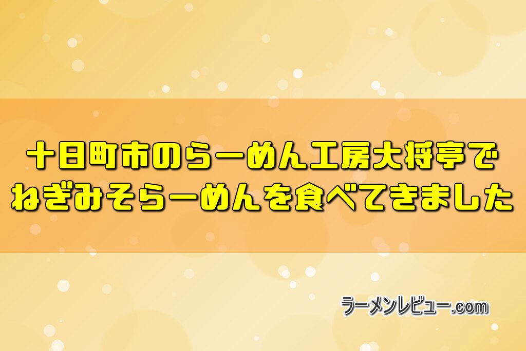 十日町市のらーめん工房大将亭でねぎみそらーめんを食べてきました